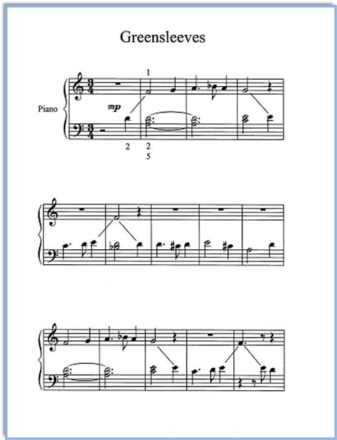 Print and download 'greensleeves' easy piano sheet music. Free Christmas Sheet Music Greensleeves, Arranged for Easy Piano