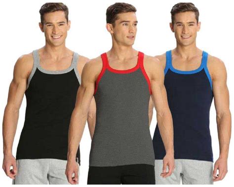 Buy Vee Saa Pack Of Sleeveless Round Neck Men Gym Vest Assorted