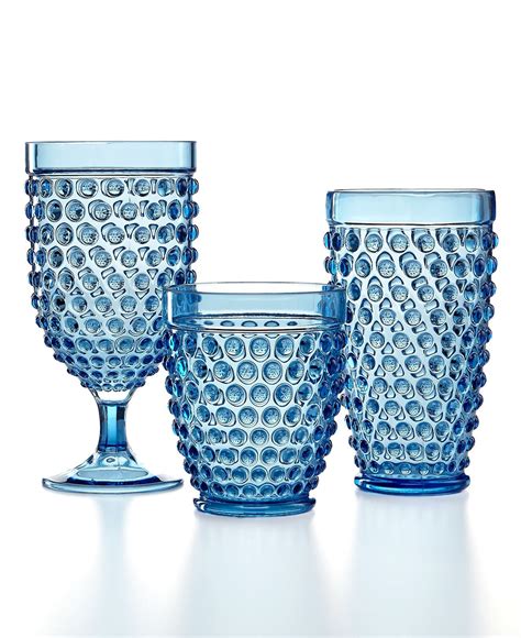 Martha Stewart Collection Blue Acrylic Hobnail Collection Glassware And Stemware Dining