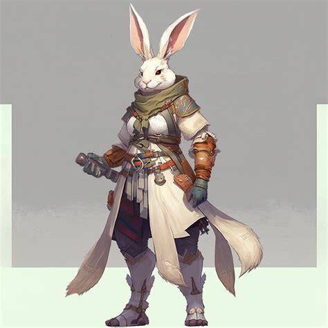 Artstation Fantasy Rabbit Adventurer Warrior Pathfinder Character