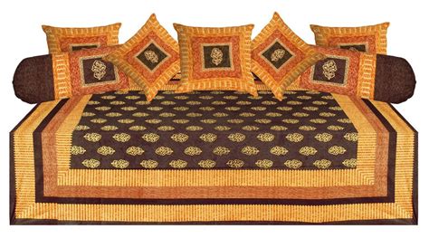 Royal Traditional Golden Print 8 Pc Diwan Set Bed Divans At Rs 999