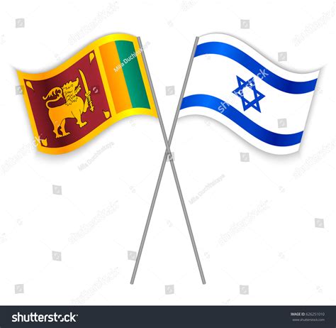 Sri Lankan And Israeli Crossed Flags Sri Lanka Royalty Free Stock