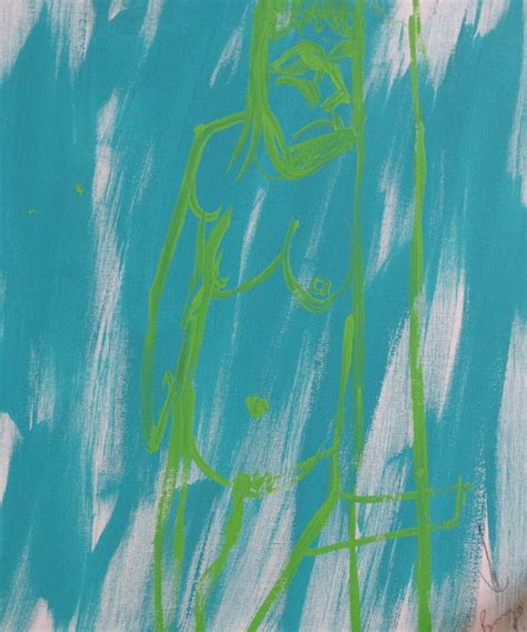 Turquoise Nude Painting By BB Bango Saatchi Art