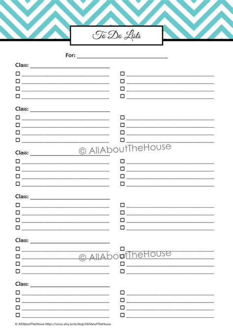 Class To Do Lists Student Planner Allaboutthehouse Printables