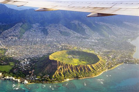 Usa Hawaii Honolulu Waikiki Volcano Diamond Head Stock Photo