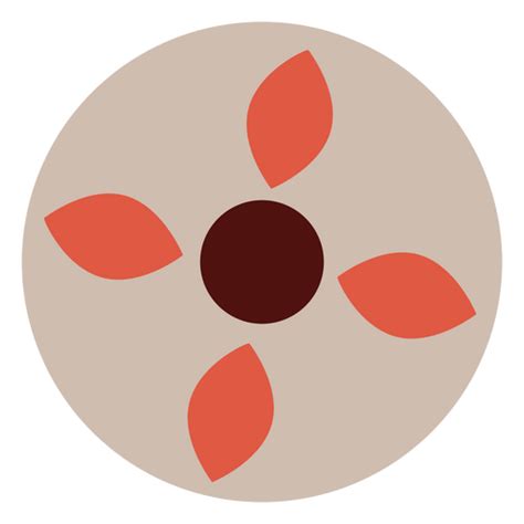 Circle With A Red Flower In The Middle Png And Svg Design For T Shirts