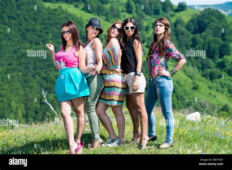 Group Of Girls Having Fun Stock Photo Alamy