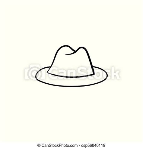 Fedora Hat Hand Drawn Sketch Icon Fedora Hat Hand Drawn Outline Doodle