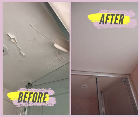 I didn't have any both types of paint can work depending on the bathroom. How To Repair A Peeling Bathroom Wall Or Ceiling — MELANIE ...