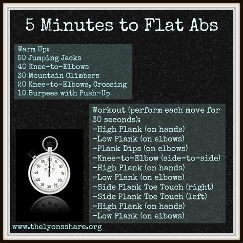 5 Minutes To Flat Abs Workout