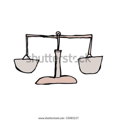 Weighing Scales Drawing Stock Vector Royalty Free 53085217