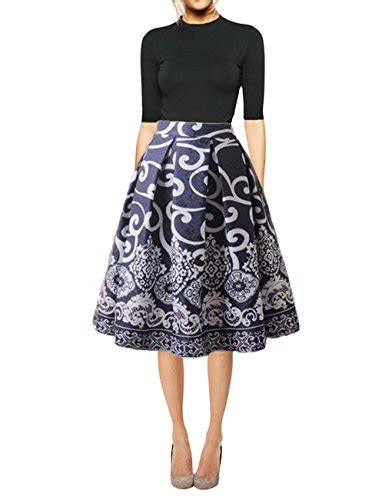 buy hanlolo women s floral midi skirts high waisted a line cocktail party prom skirt online at