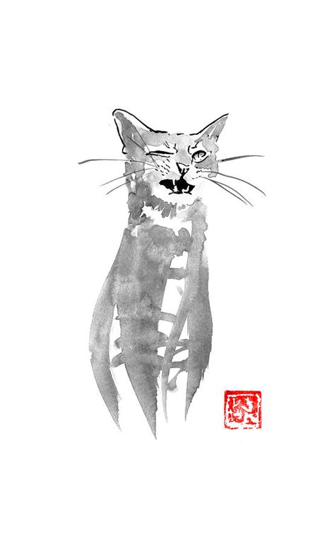 Blinking Cat Drawing By Pechane Sumie