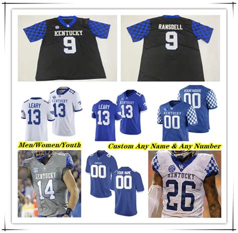 Ncaa College Kentucky Wildcats Uk Kentucky Football Jersey Devin Leary