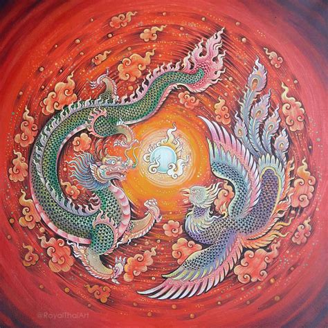 Best Dragon Swan Painting Thailand Arts For Sale Online