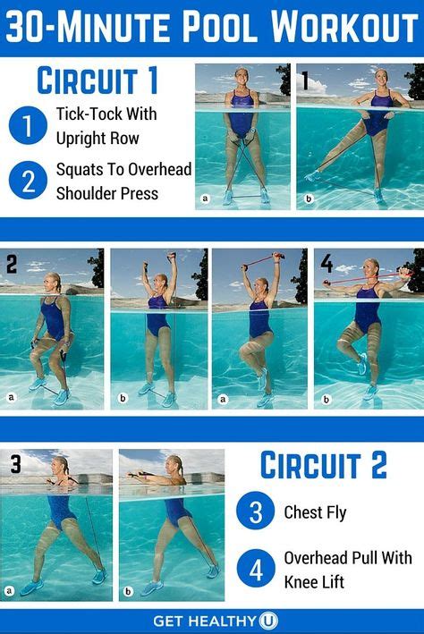 26 Workouts For The Pool Ideas Pool Workout Swimming Workout Water Exercises