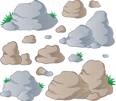 Various Stones Collection 1 Cartoon Stone Geologic Vector Cartoon