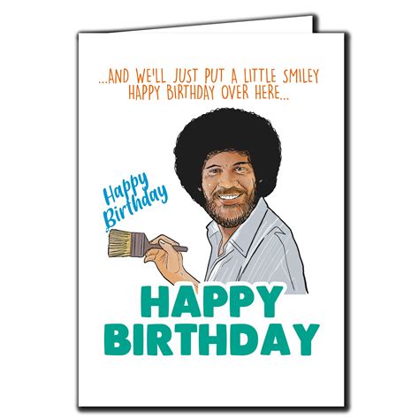Bob Ross Birthday Card Printable Cards