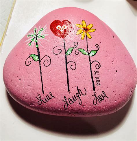 Live Laugh Love Painted Rock Etsy Painted Rocks Love Painted Rocks