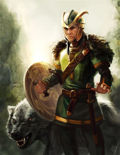 In old norse, loki means close; Loki and Fenrir by thegryph on DeviantArt