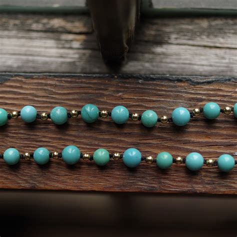 Antique Turquoise Bead Necklace With Gold Beads And Clasp At Stdibs