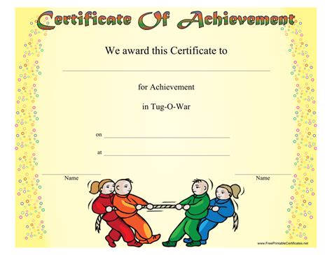 Tug O War Achievement Certificate Template Download Printable Pdf