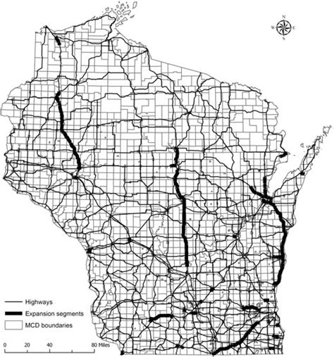 Highways And Expansion Segments From 1970 To 1990 In Wisconsin
