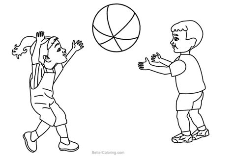 For boys and girls, kids and adults, teenagers and toddlers, preschoolers and older kids at school. Beach Ball Coloring Pages Kids Playing Ball - Free ...