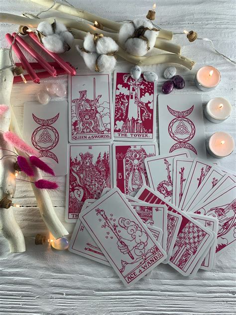 Pink Tarot Deck Rider Waite With Guidebook And Box Classic Etsy