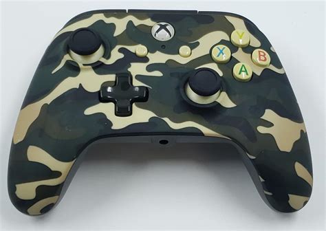 Powera Xbox One Wired Video Game Controller Green Forest Camo Used