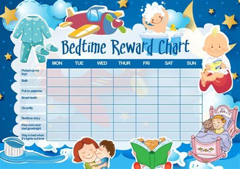 Toddler Sleep Bedtime Reward Chart Toddler Sticker Chart Bedtime