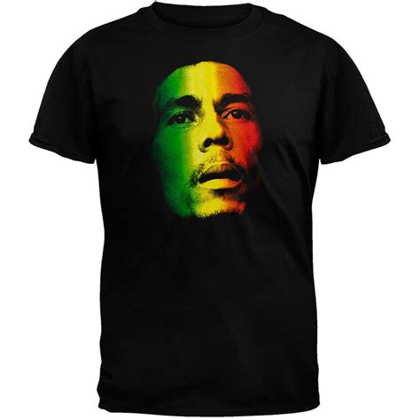 Bob Marley Tri Color Portrait Mens T Shirt Old Glory