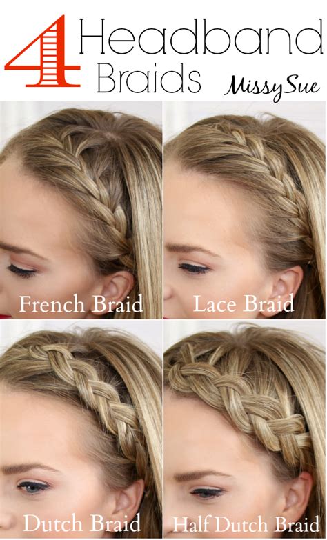 Now cross the left section over the middle section, before crossing the right section over the new middle section. Four Headband Braids | Hair styles, Long hair styles, Hair
