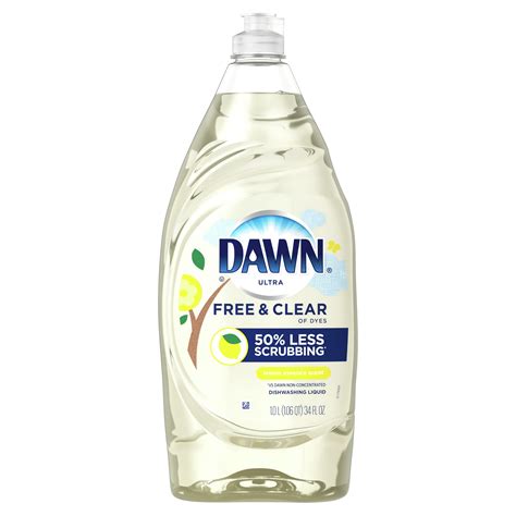 Dawn Free And Clear Dishwashing Liquid Dish Soap Lemon Essence 34 Fl Oz