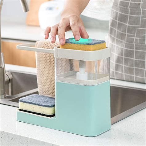 Htaiguo Dish Soap Pump Dispenser For Kitchen Sponge Holder Sink