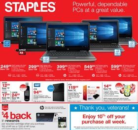 Staples Weekly Ad November 6 - 12, 2016. PCs at a Great Value