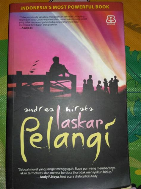 Cover Novel Laskar Pelangi – Tulisan