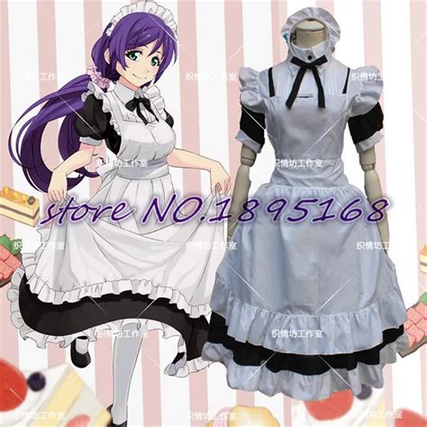 Love Live Cosplay Tojo Nozomi Cute Maid Costume Japanese Anime Dress