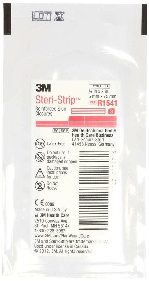 3M Steri Strip 1 4 In X 3 In R1541 Reinforced Skin Closure Box Of 50 EBay