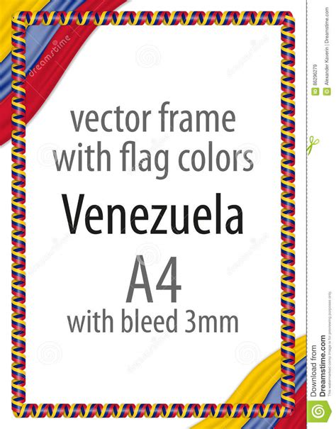 Frame And Border Of Ribbon With The Colors Of The Venezuela Flag Stock