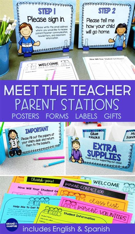 Meet The Teacher Templates Editable Forms Stations And Powerpoint Blues