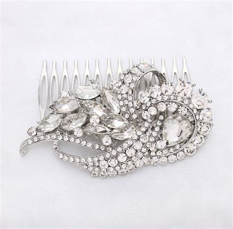 Crystal Hair Pin Silver Bridal Hair Accessory Art Deco Etsy