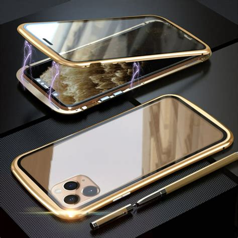 New Privacy Magnetic Case For Iphone 11 Pro Magnet Metal Double Side