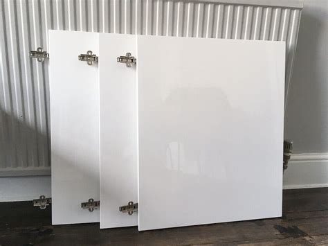 White High Gloss Kitchen Cabinet Cupboard Doors X 3 In Leith