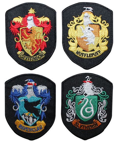 Set Of 4 Smaller Hogwarts House Shields Harry Potter Robe Iron