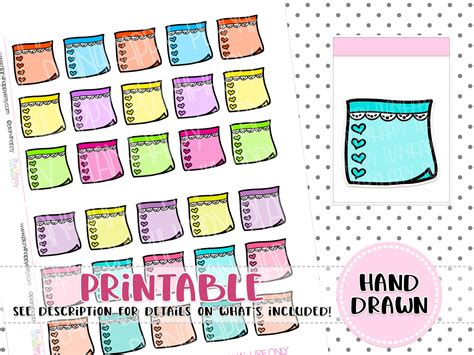 Printable Sticky Note Checklists Printable Planner Stickers Etsy