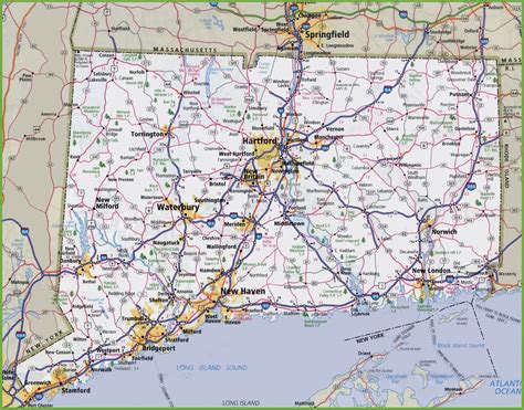 Pin By Tommy Kempinski On Connecticut Detailed Map Map Map Of Ct