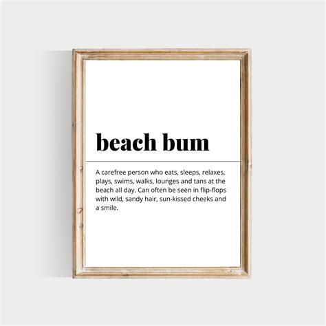 beach bum definition printable summer art beach art definitions beach bum definition print