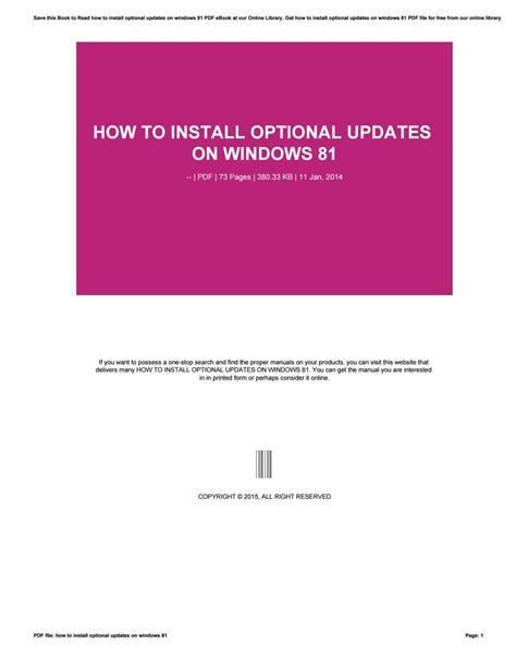 How To Install Optional Updates On Windows 81 By Preseven85 Issuu Is