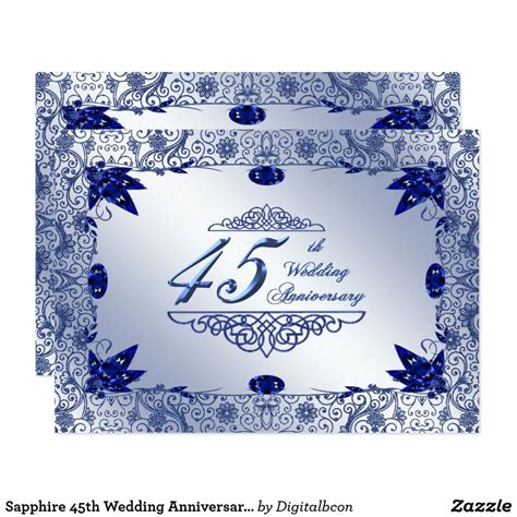 Anniversary gifts for him near me. Sapphire 45th Wedding Anniversary 5x7 Invite | Zazzle.com ...